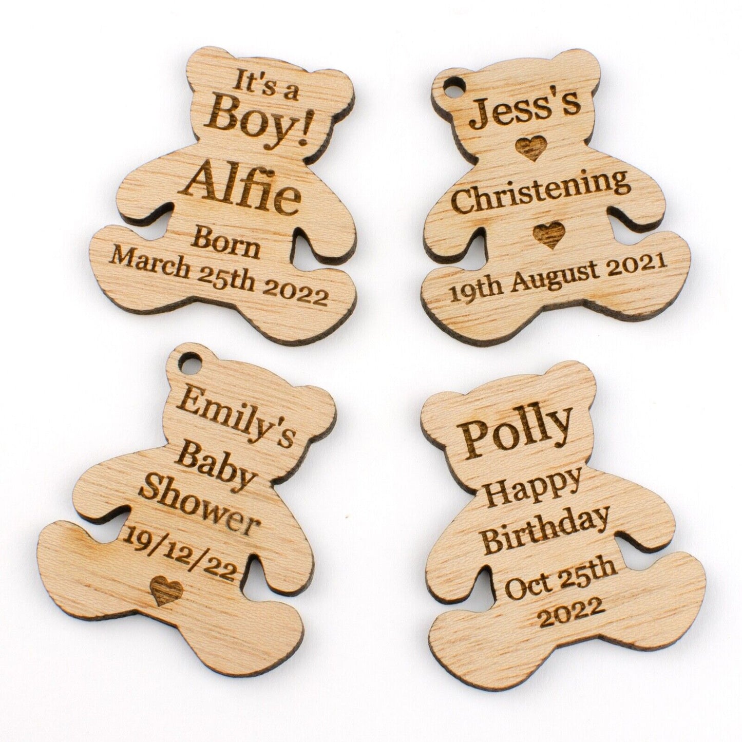 Personalised Teddy Bear Favours Christening, Baby Shower, Wedding, Birthday Gift