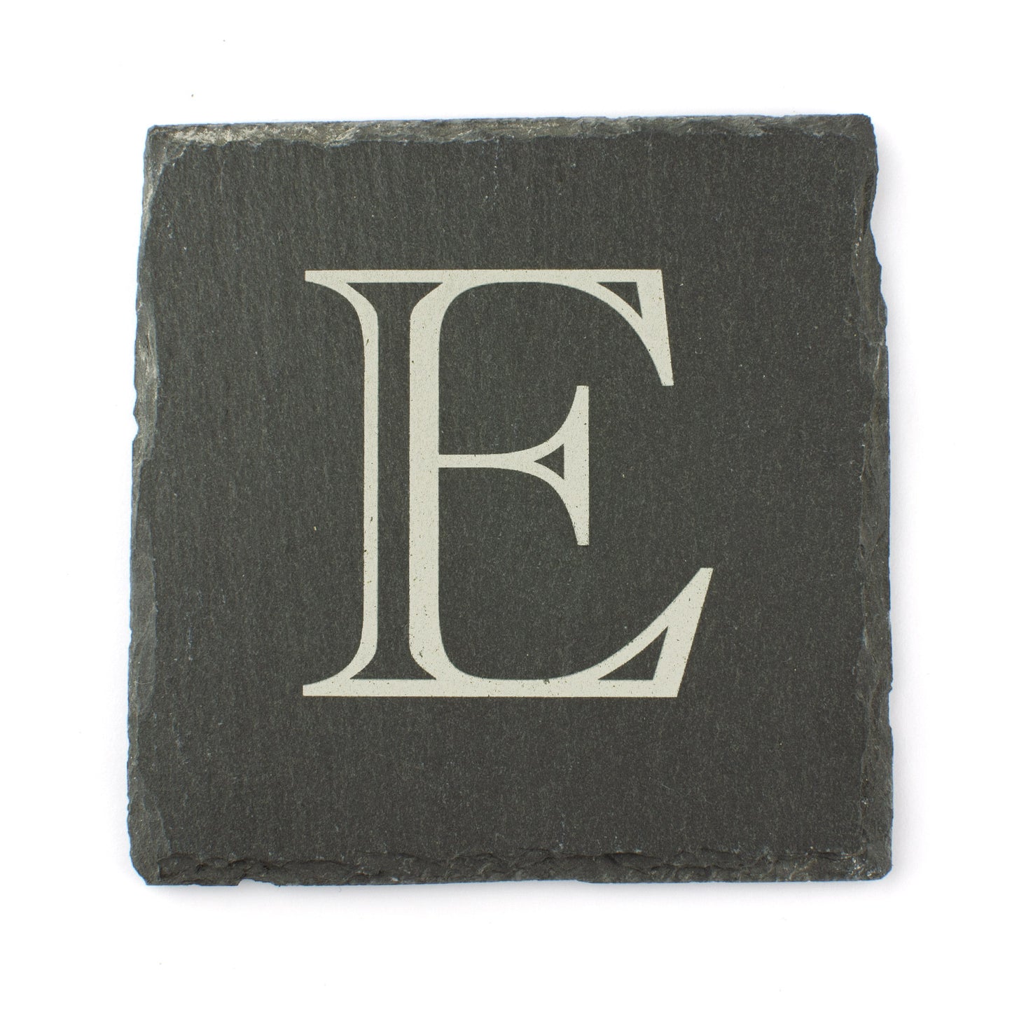 Engraved Initial Personalised Slate Drink Coaster.