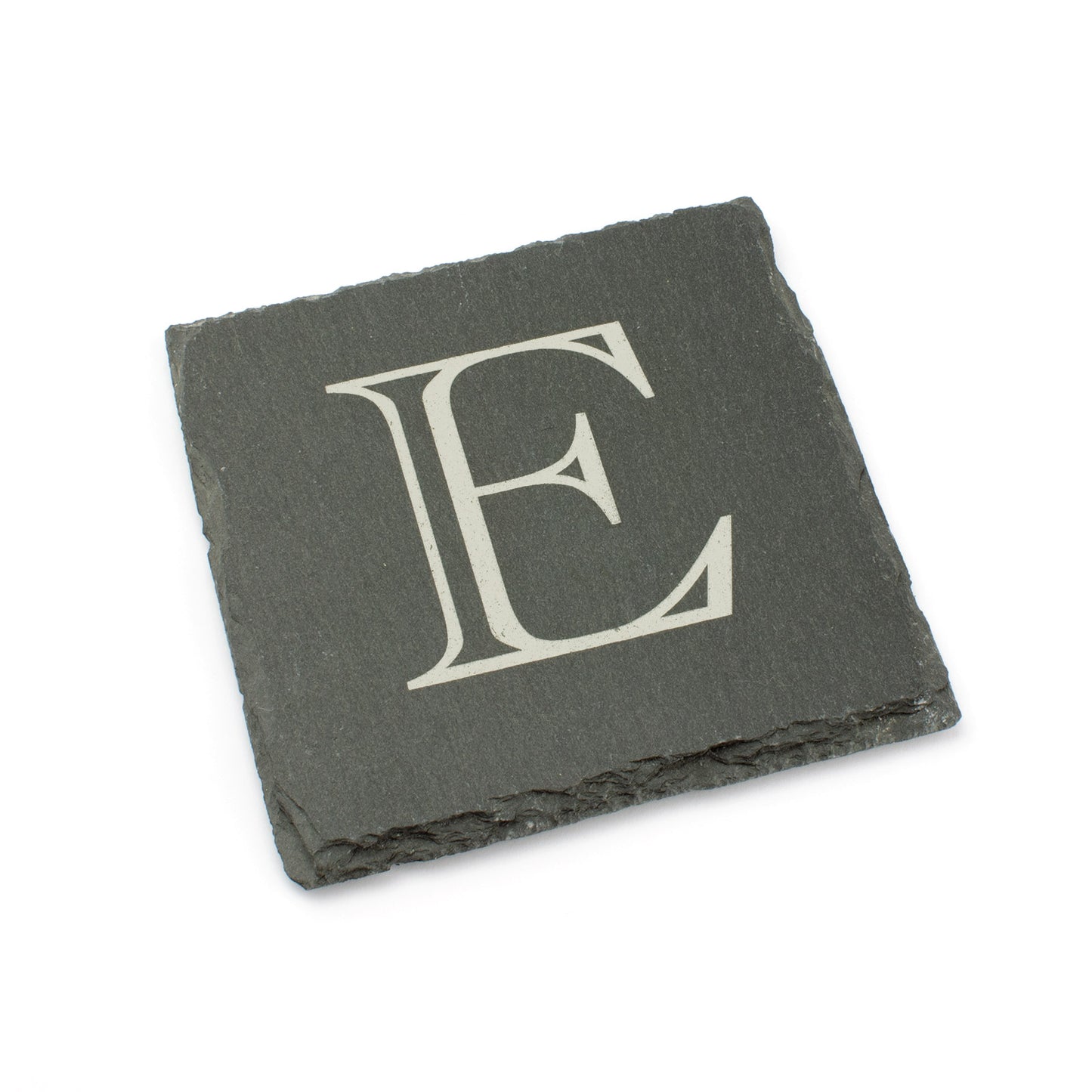 Engraved Initial Personalised Slate Drink Coaster.