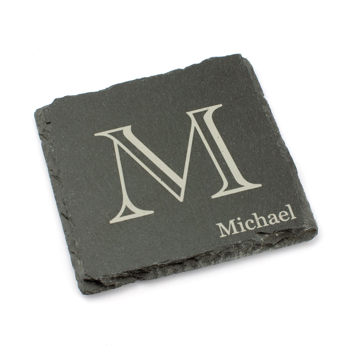 Slate Drink Coaster - Personalised Initial & Name.
