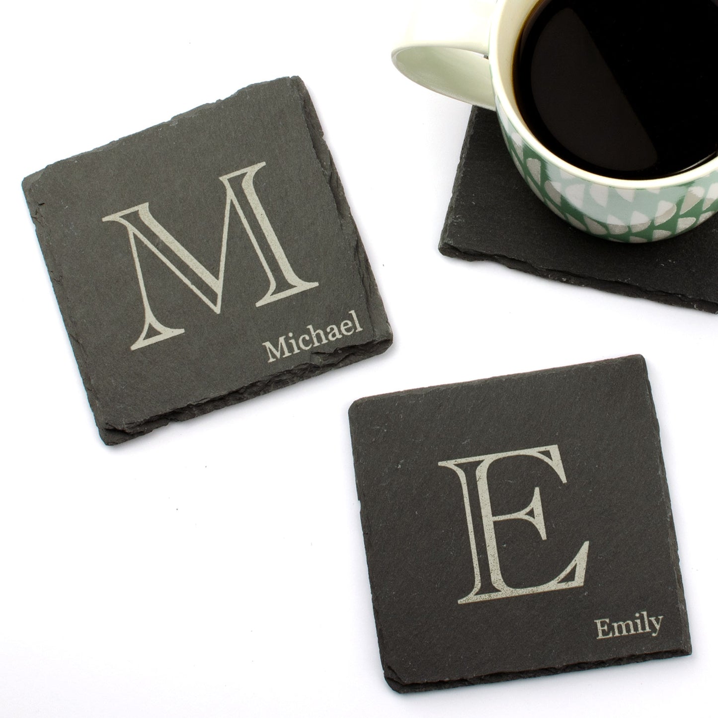 Slate Drink Coaster - Personalised Initial & Name.