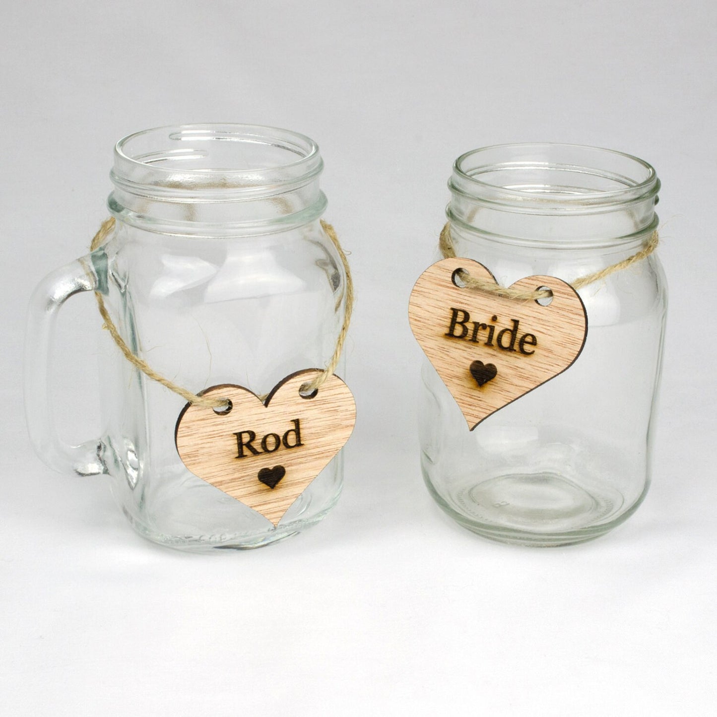 Rustic 6cm Wooden Hearts, Wedding Place Names.
