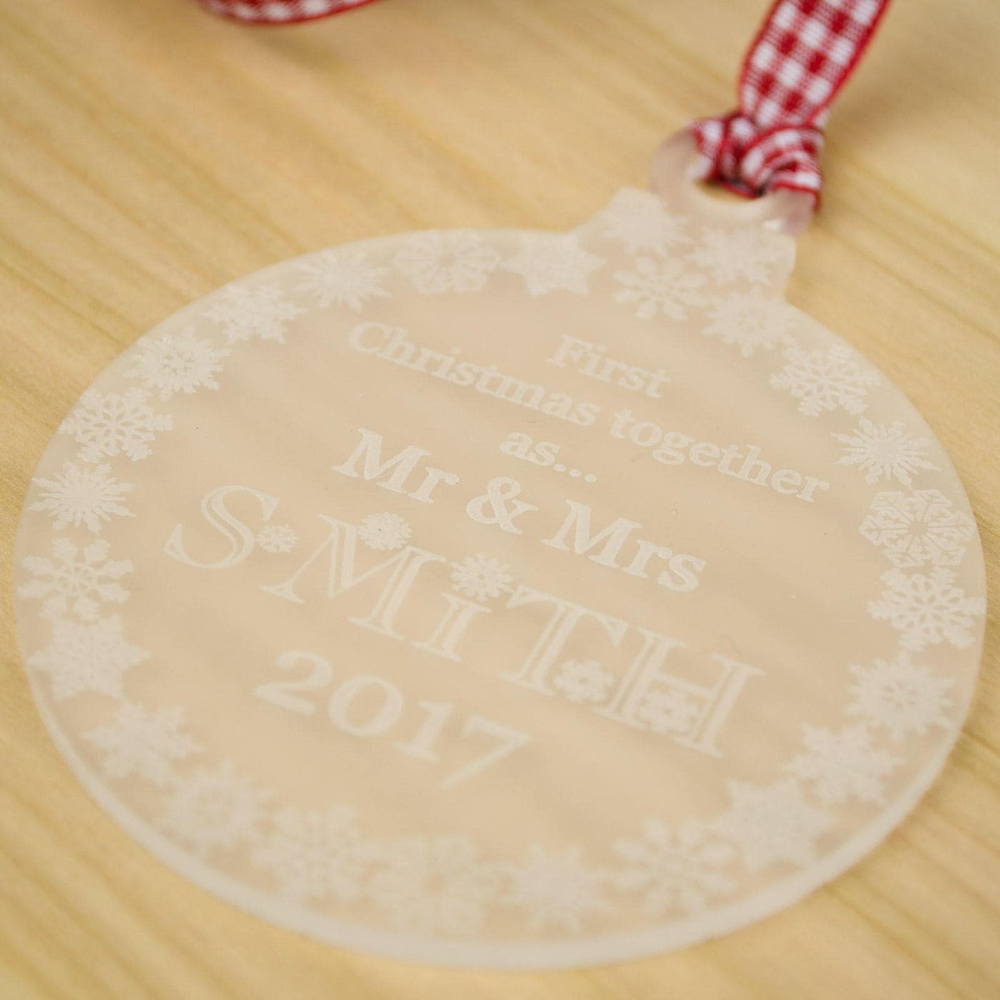 First Christmas Together Bauble. Frosted.
