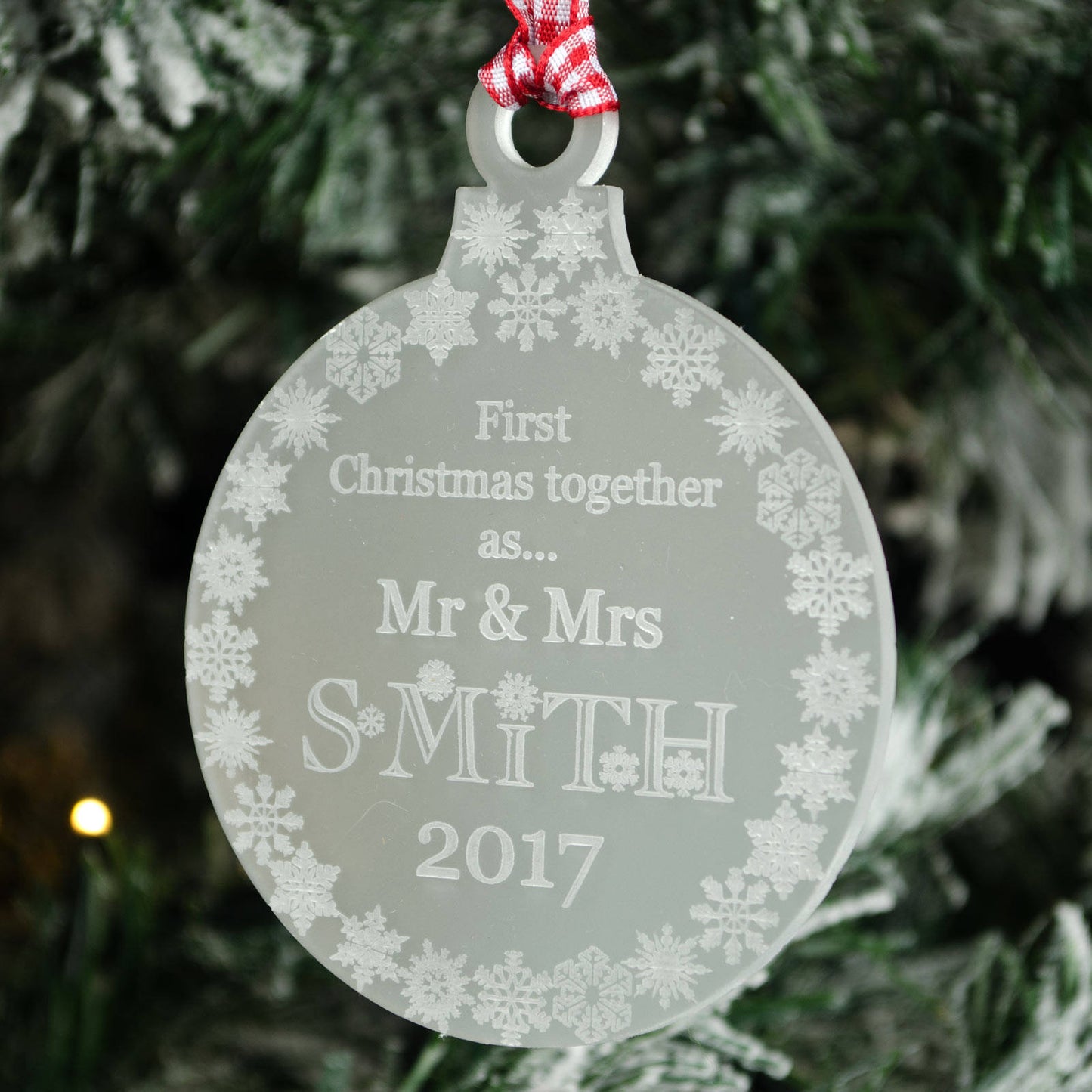First Christmas Together Bauble. Frosted.