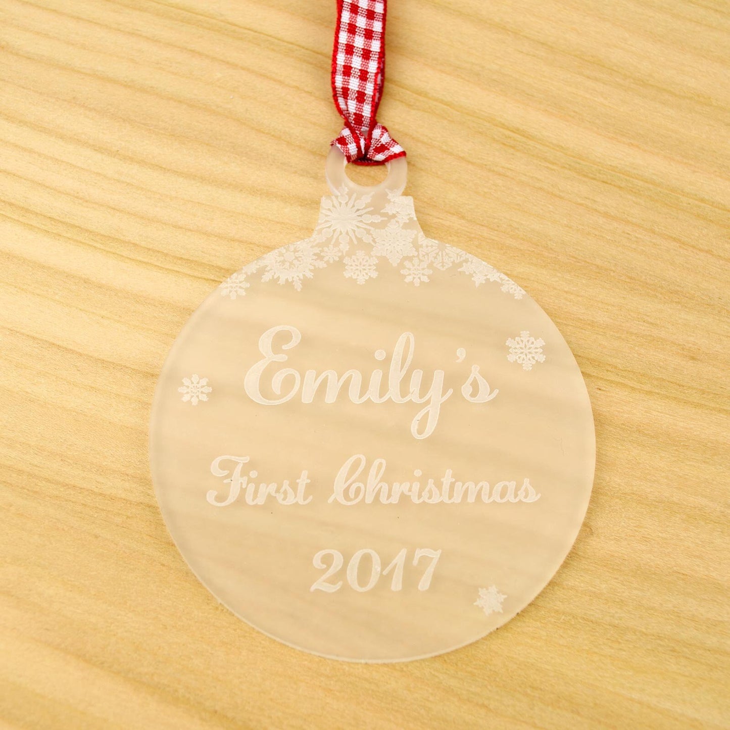 Baby's First Christmas Bauble. Frosted.