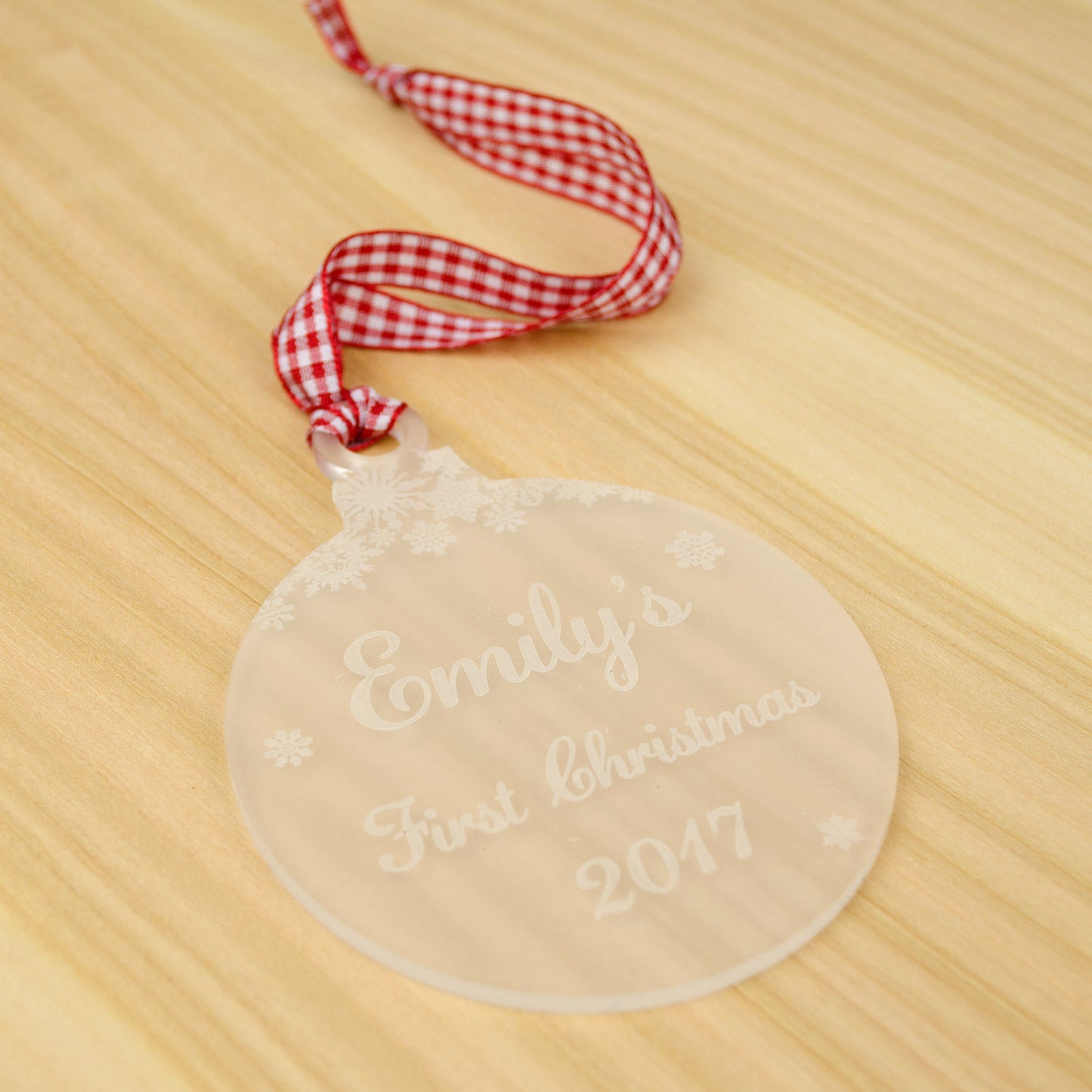 Baby's First Christmas Bauble. Frosted.