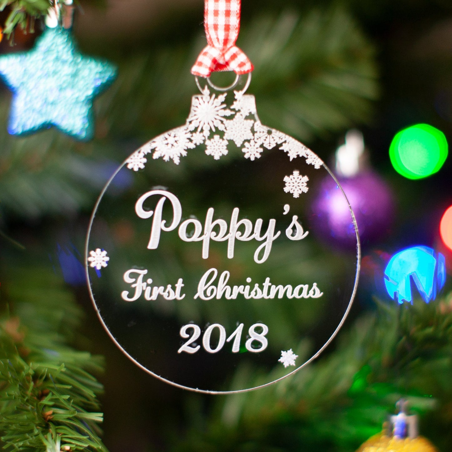 Baby's First Christmas Bauble. Clear.