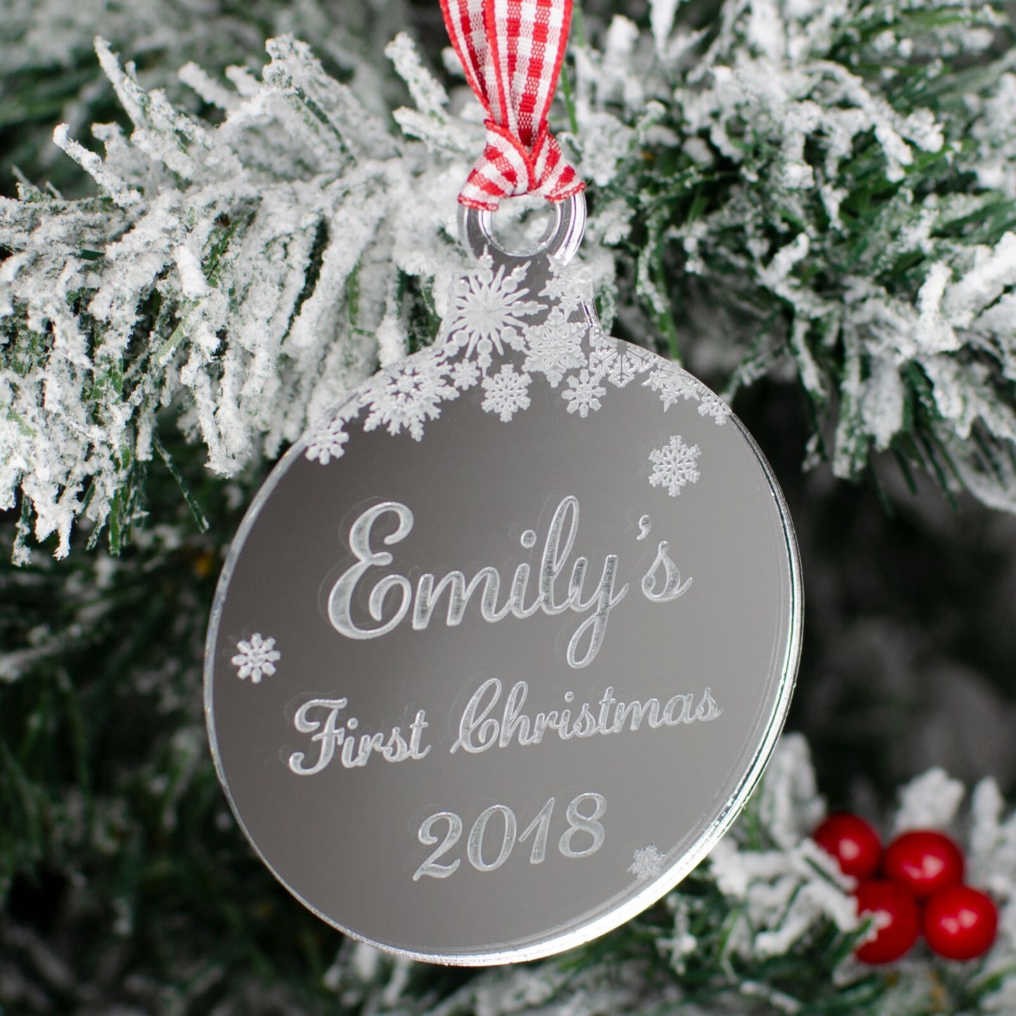 Baby's First Christmas Mirrored Bauble.