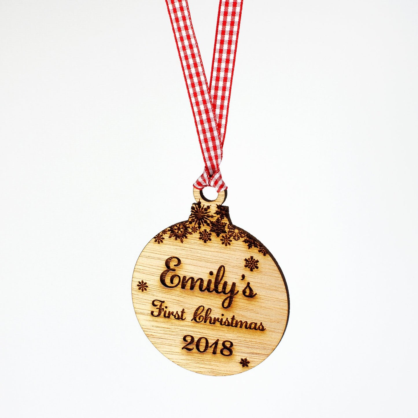 Baby's First Christmas Bauble. Hardwood..