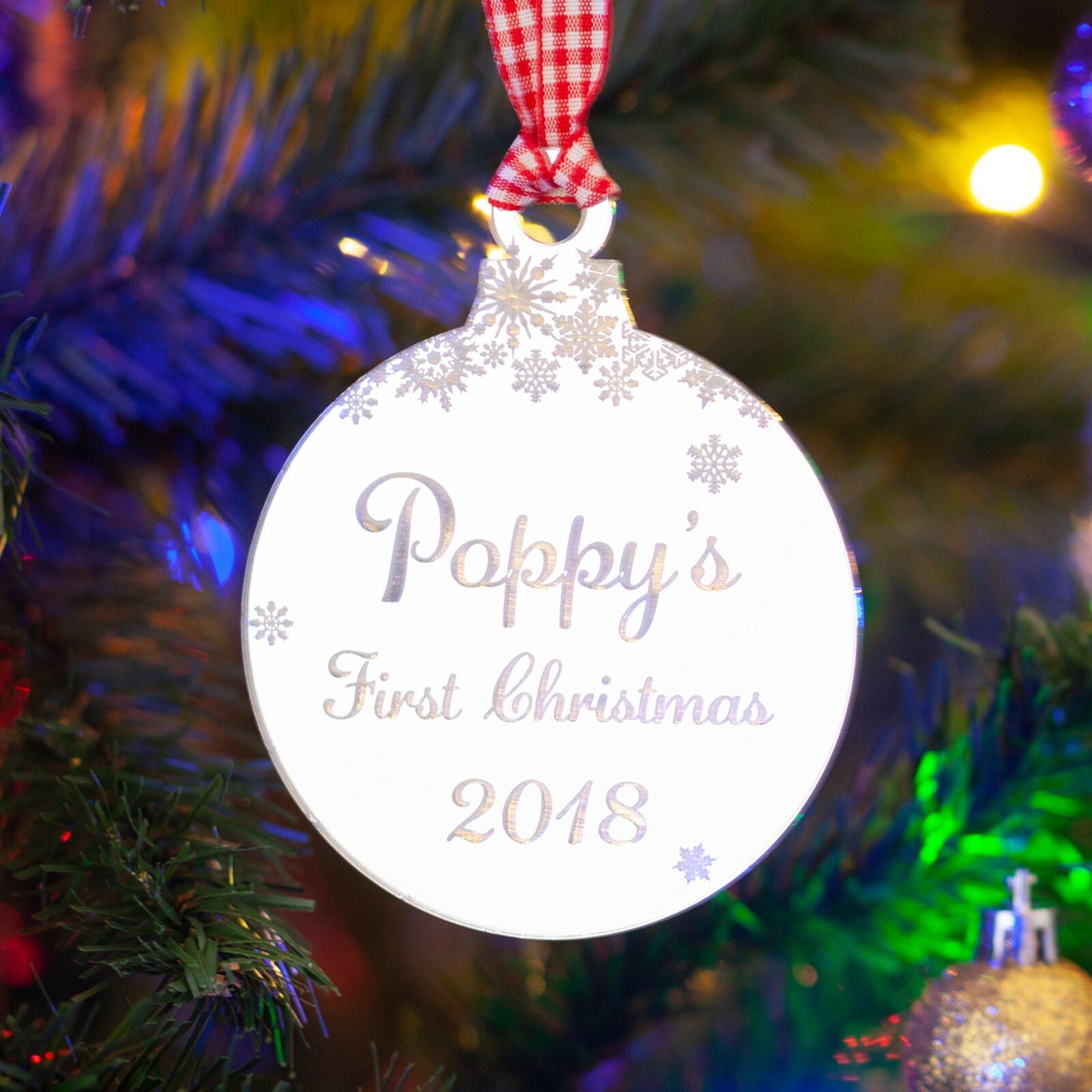 Baby's First Christmas Mirrored Bauble.