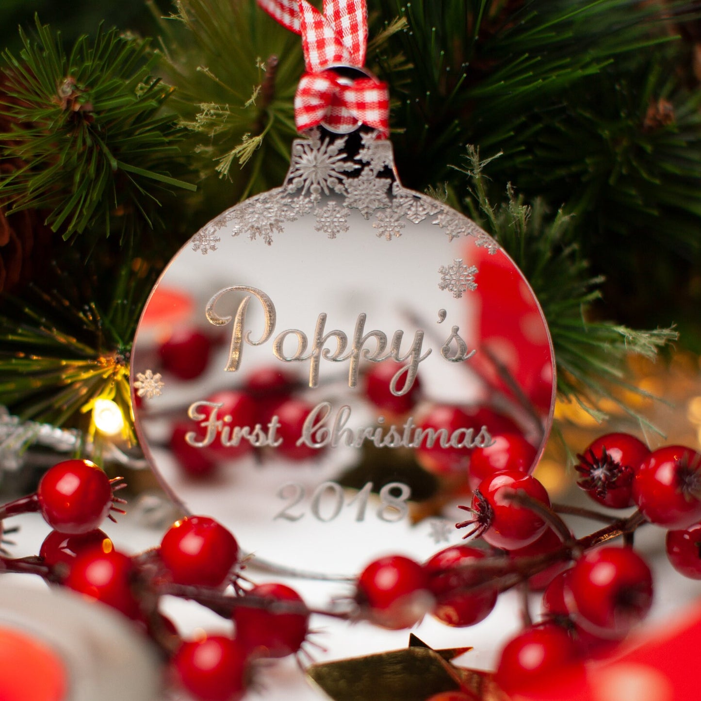 Baby's First Christmas Mirrored Bauble.