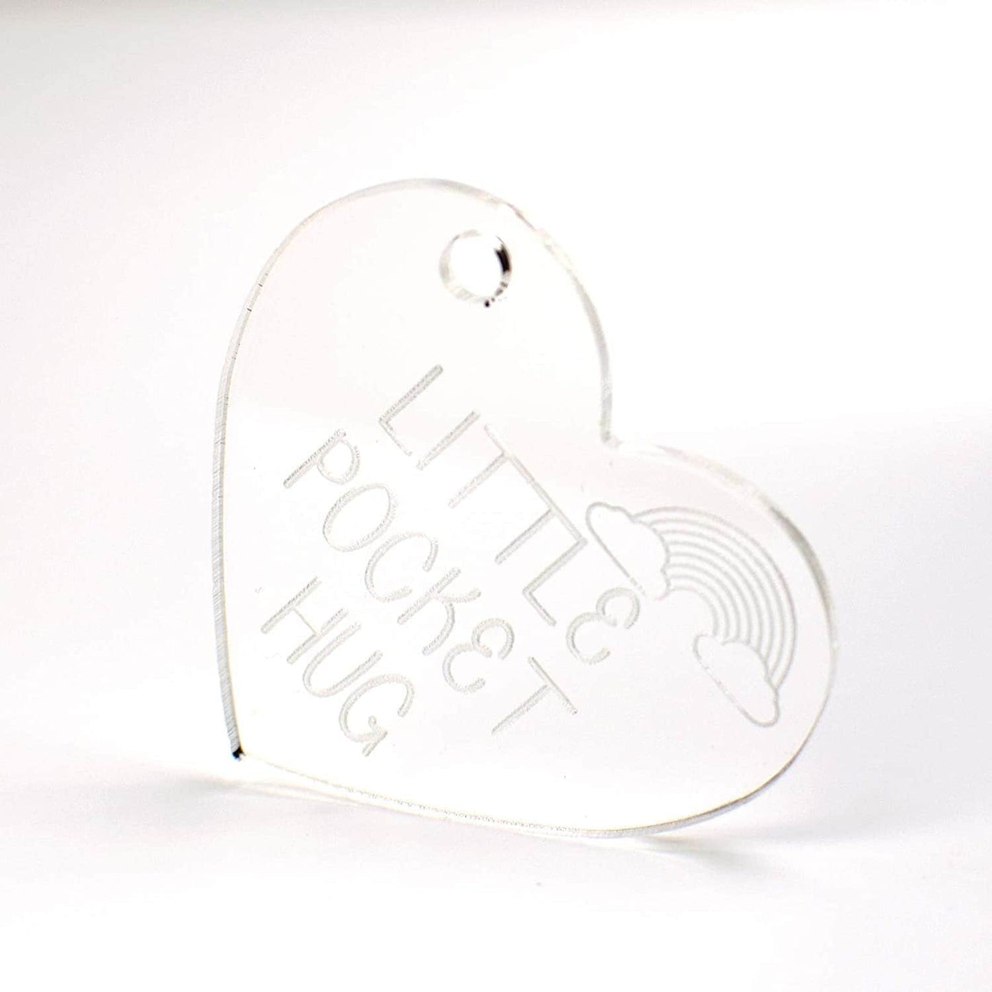 Little Pocket Hug Clear Acrylic Heart.