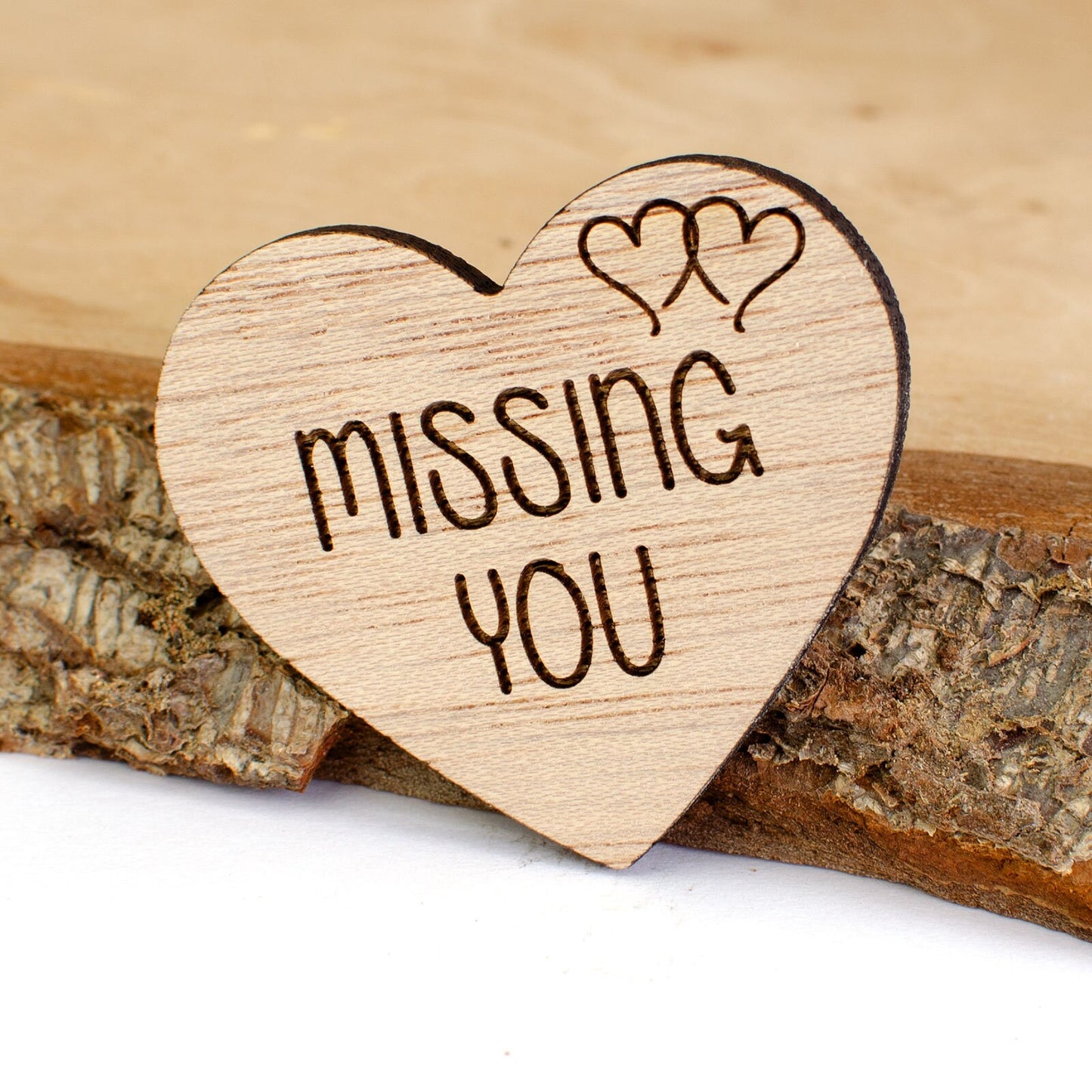 Missing You Wooden Heart.