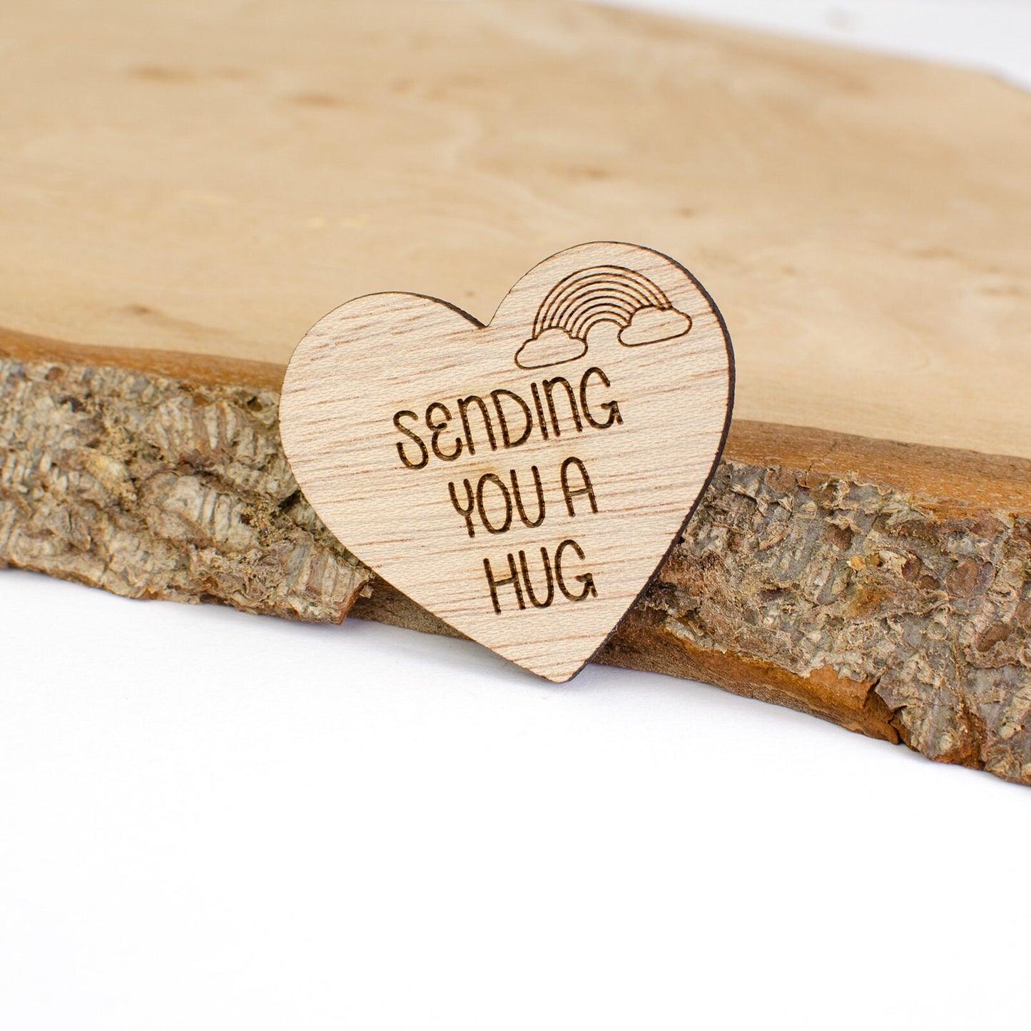 Sending You a Hug Wooden Heart.