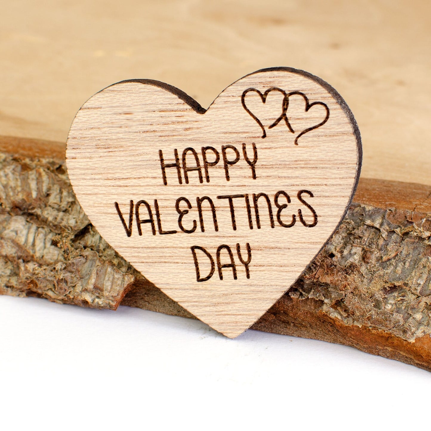 Happy Valentines Day Wooden Heart.