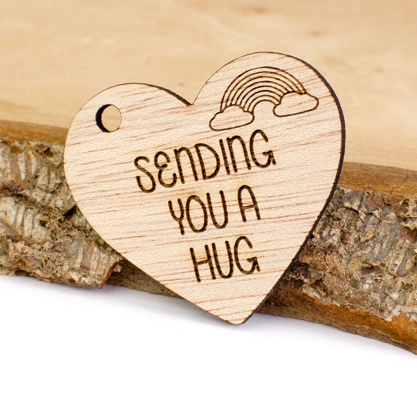 Sending You a Hug Wooden Heart.