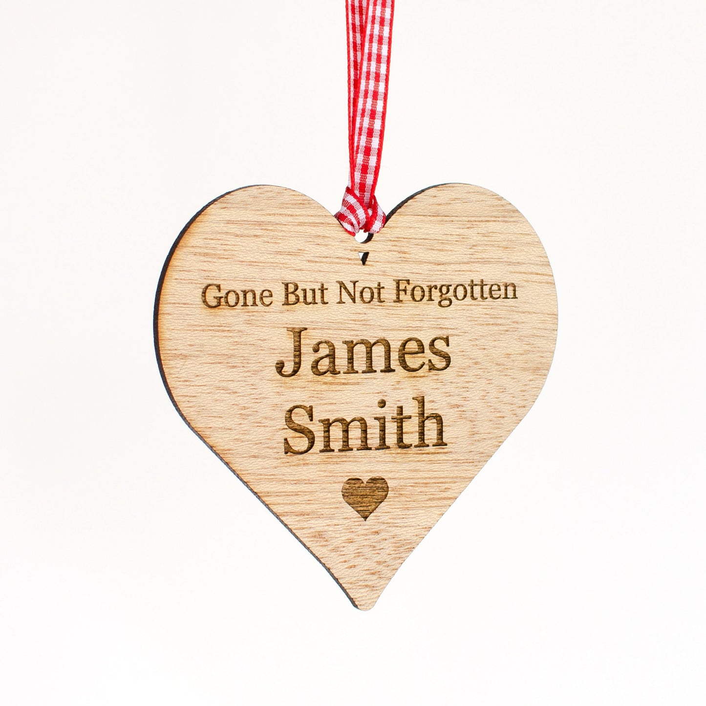 Personalised Wooden Memorial Heart.