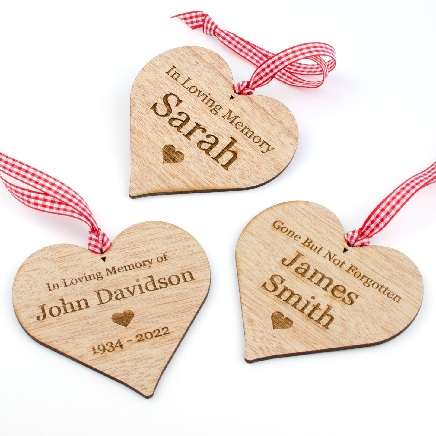 Personalised Wooden Memorial Heart.