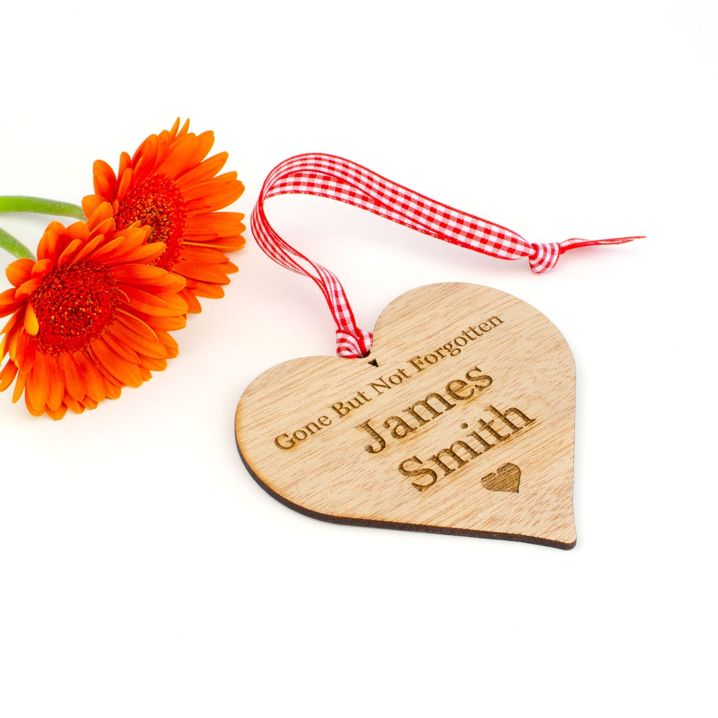 Personalised Wooden Memorial Heart.