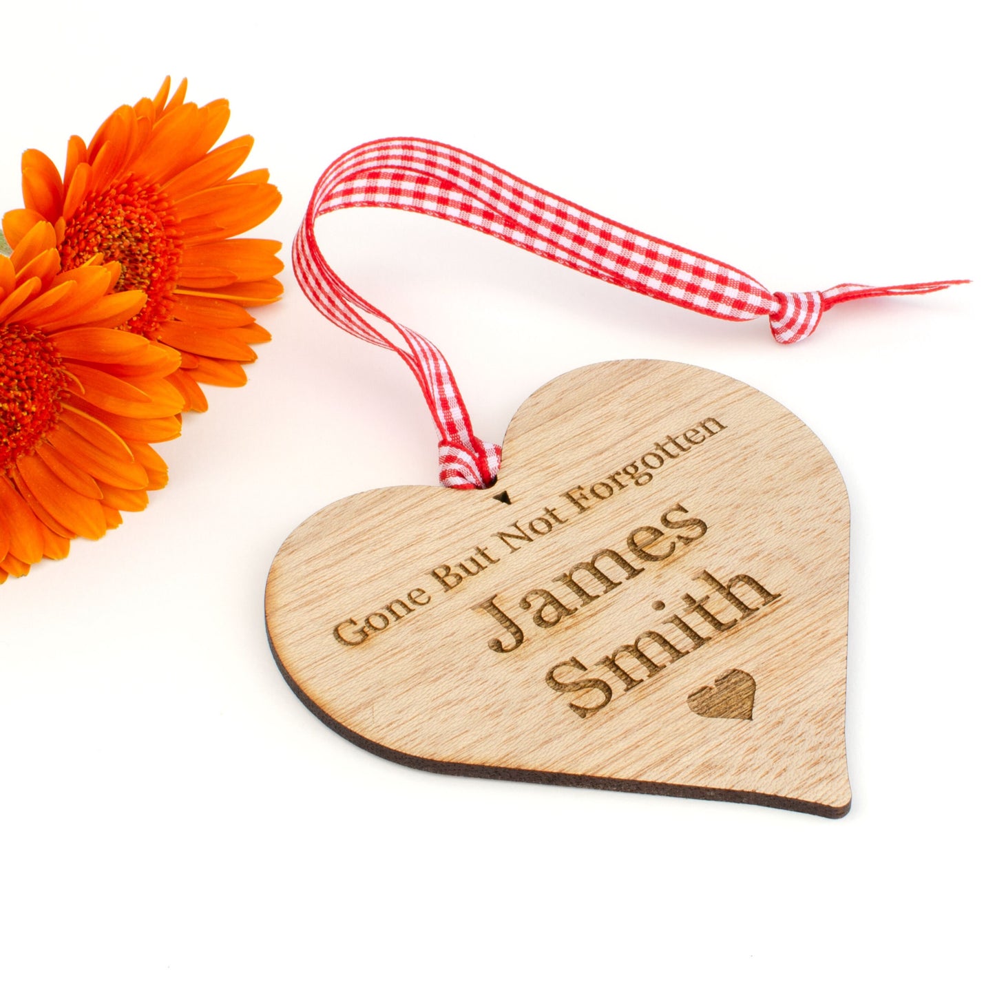 Personalised Wooden Memorial Heart.