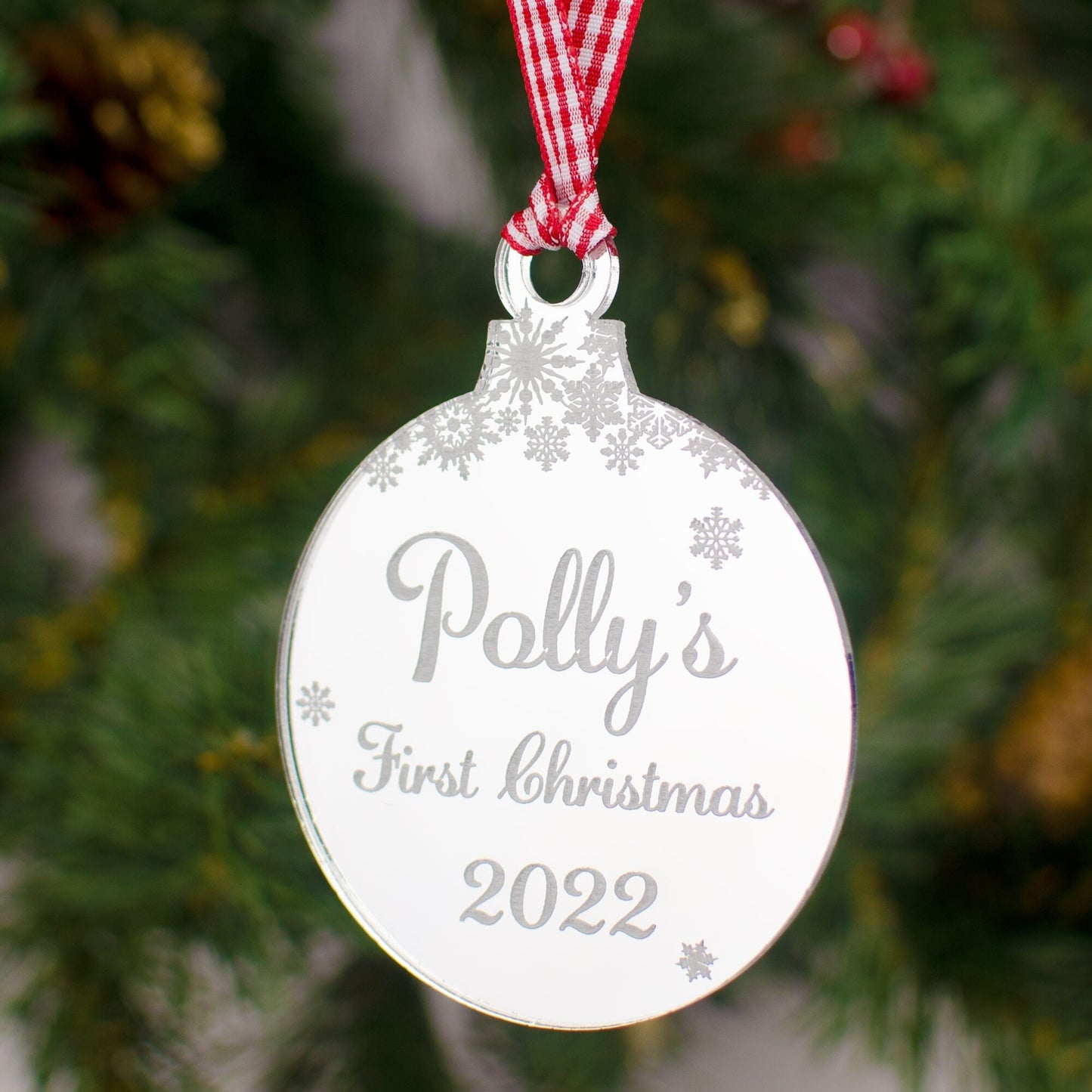 Baby's First Christmas Mirrored Bauble.