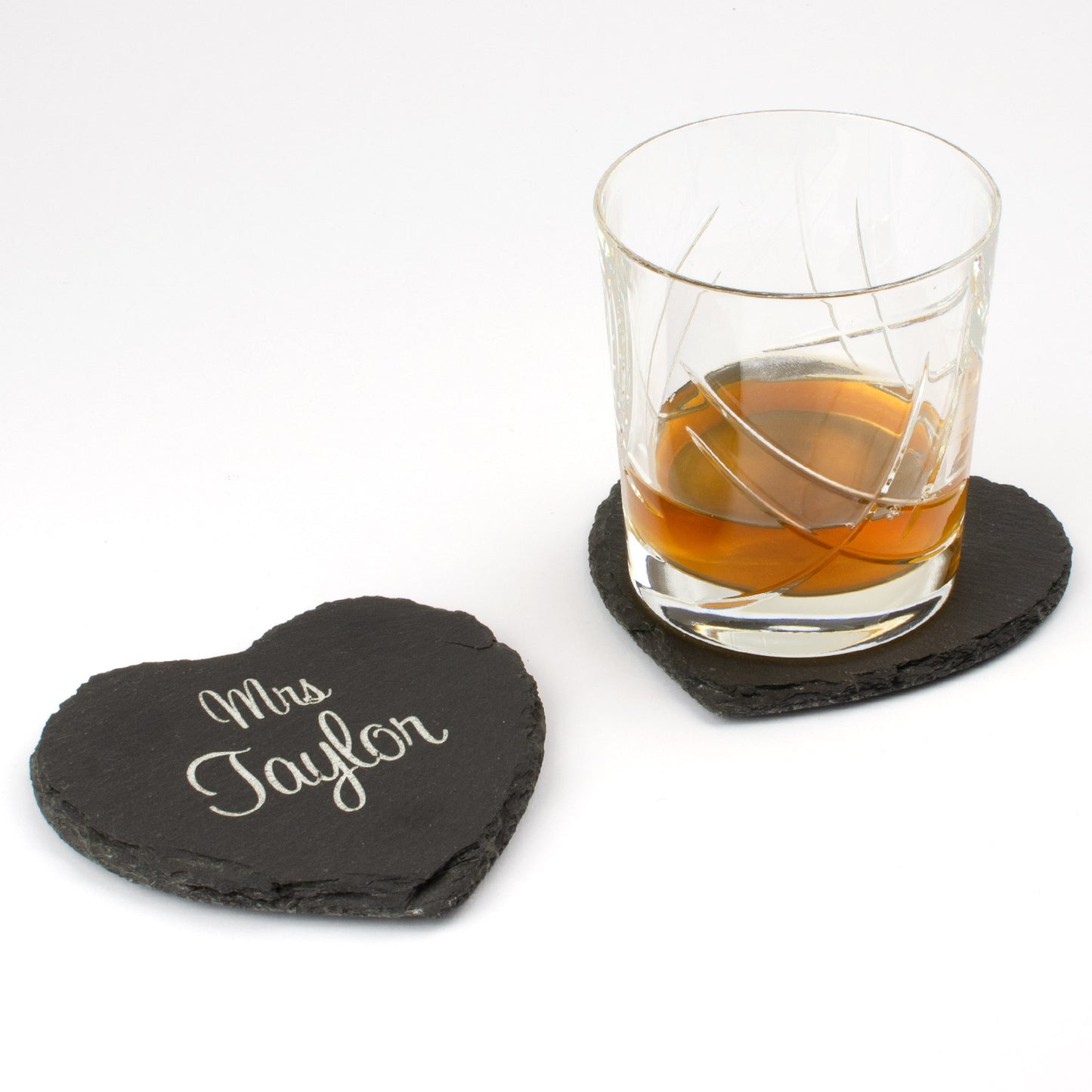 Set of 2 Personalised Mr & Mrs Slate Drink Coasters.