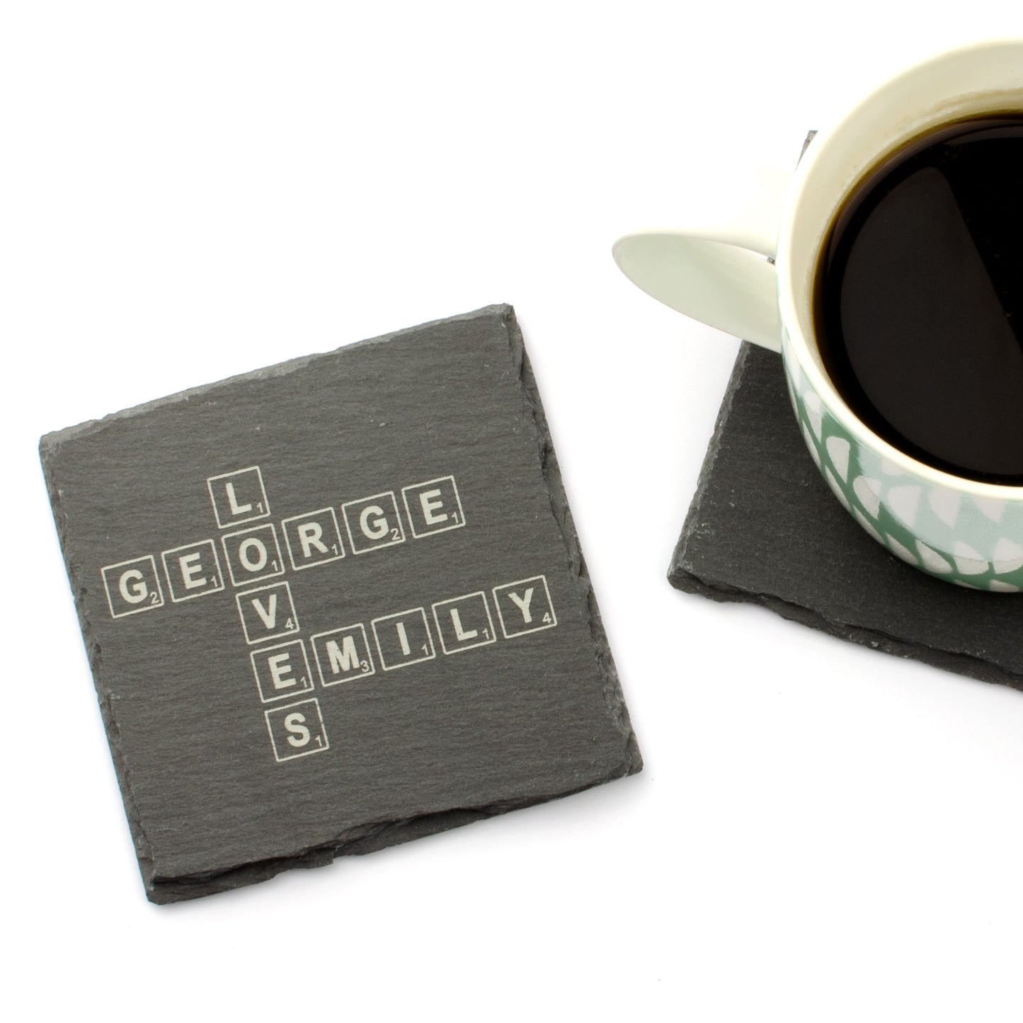 Personalised Scrabble Drink Coaster.