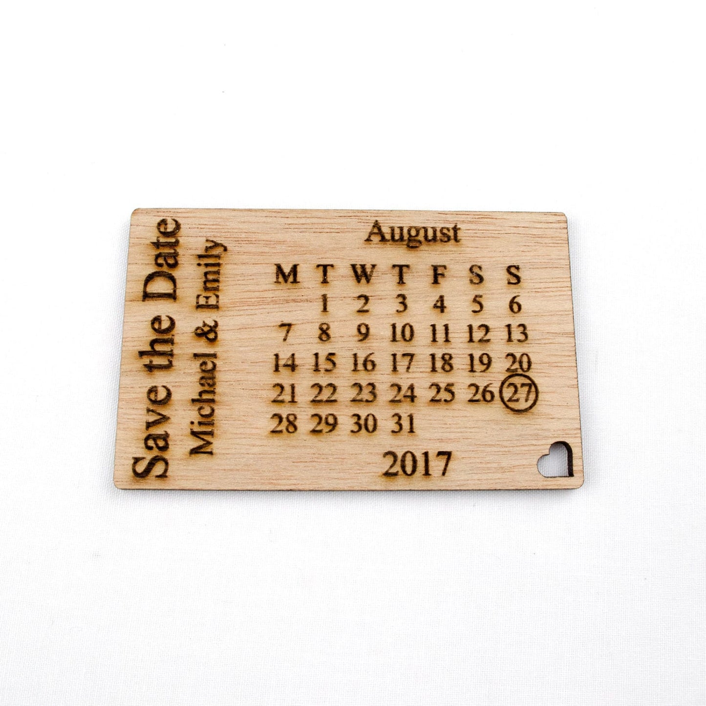 Personalised Wooden Save the Date Fridge Magnets.