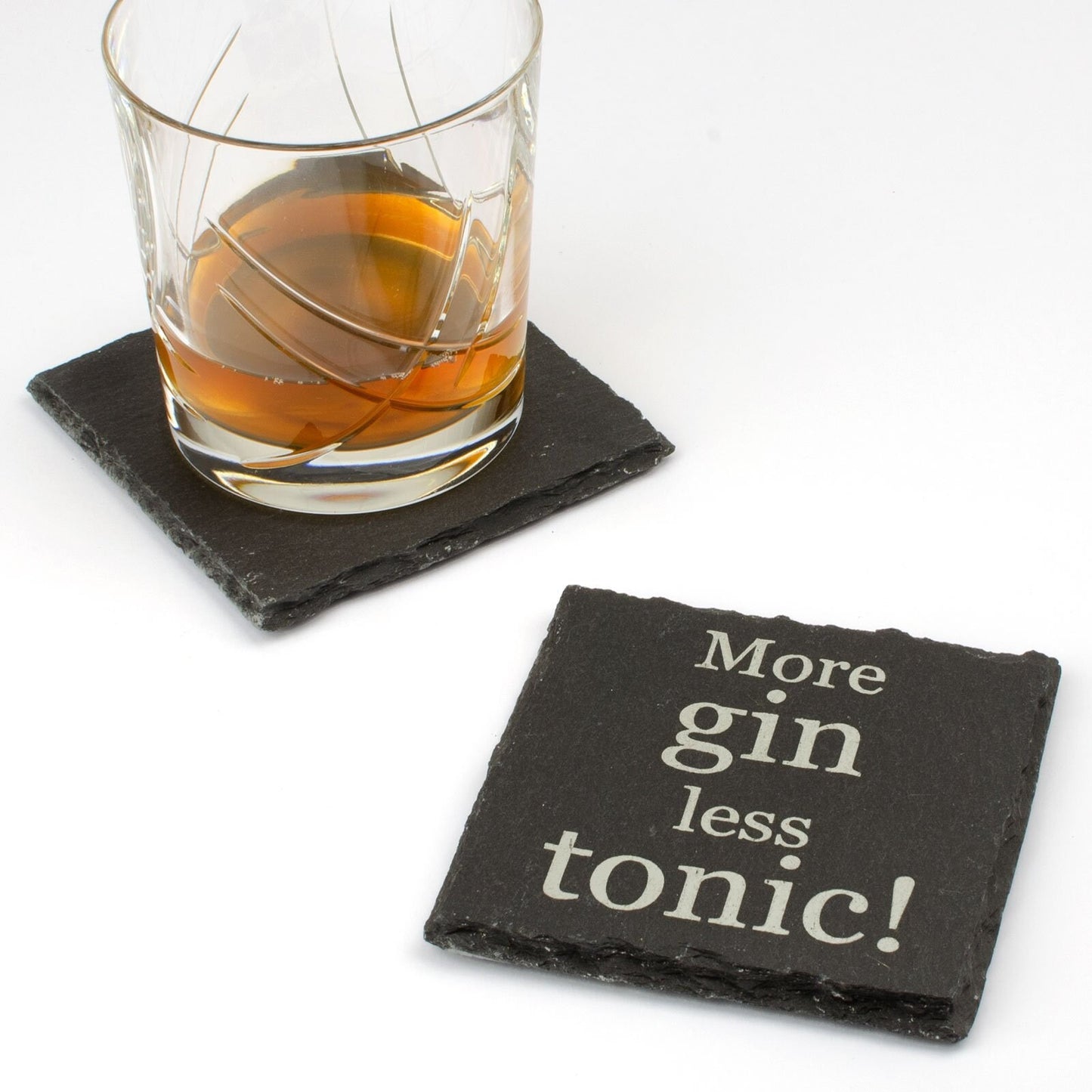 "More gin less tonic" Slate Drink Coaster.