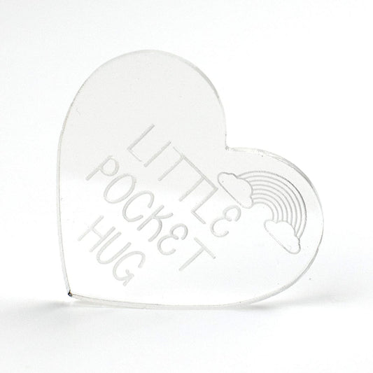 Little Pocket Hug Clear Acrylic Heart.