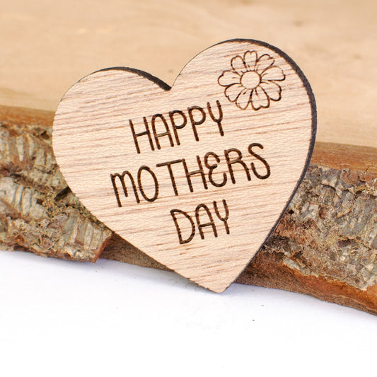 Happy Mothers Day Wooden Heart.