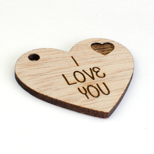 I Love You, Valentines Day Wooden Heart.