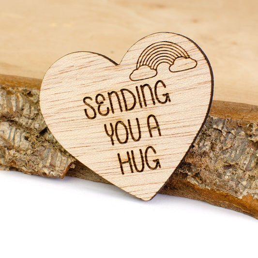 Sending You a Hug Wooden Heart.