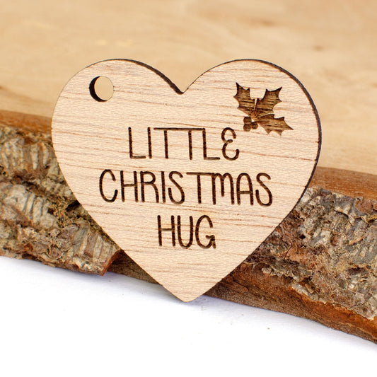 Little Christmas Hug Wooden Heart.