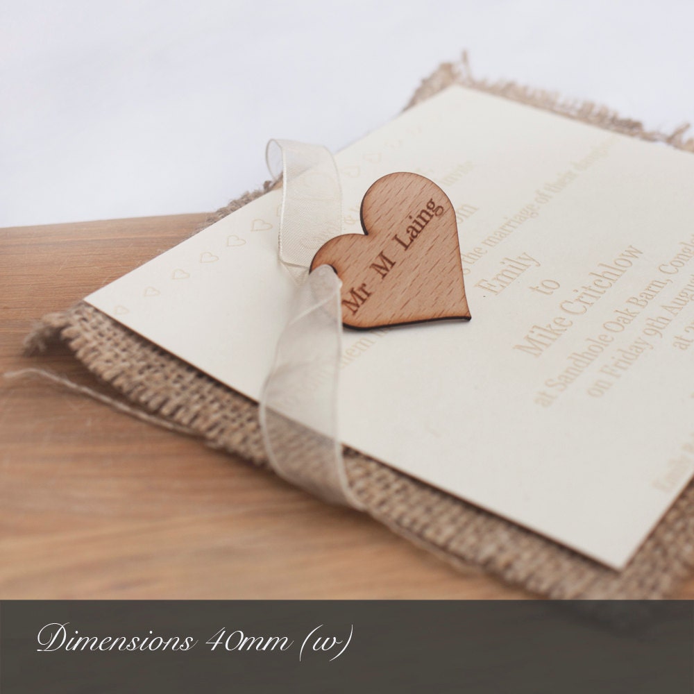 Personalised 4cm Wooden Hearts, Beech Hardwood.