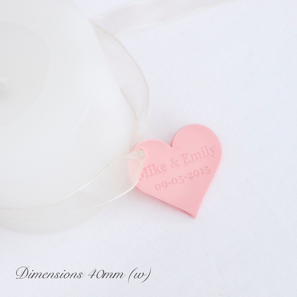 Personalised 4cm Pink Acrylic Hearts.